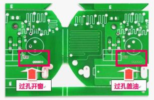 高頻微波線路板過孔蓋油和過孔開窗什么意思
